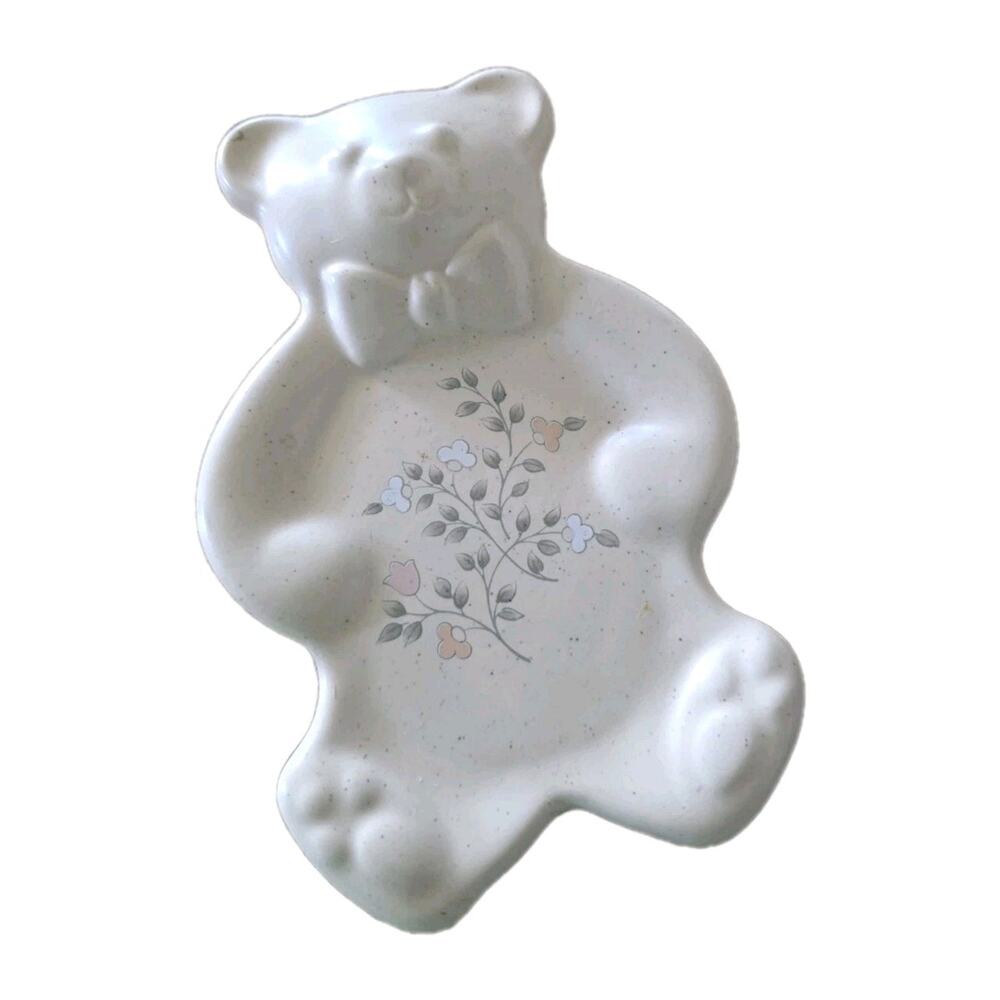 Vintage Pfaltzgraff Heirloom Floral Bear Shape Spoon Rest Cottagecore